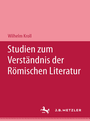 cover image of Studien zum Verständnis der Römischen Literatur